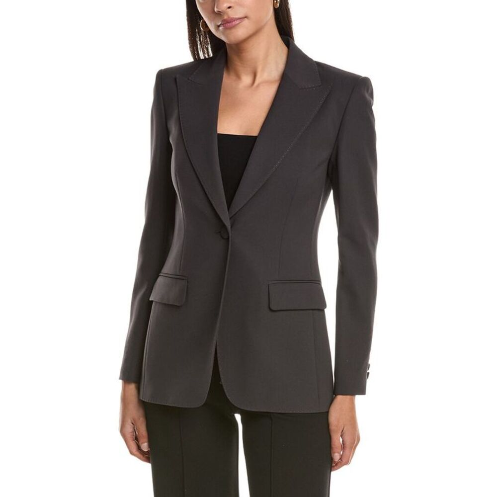 Lafayette 148 New York Womens  Peak Lapel Blazer, Grey
